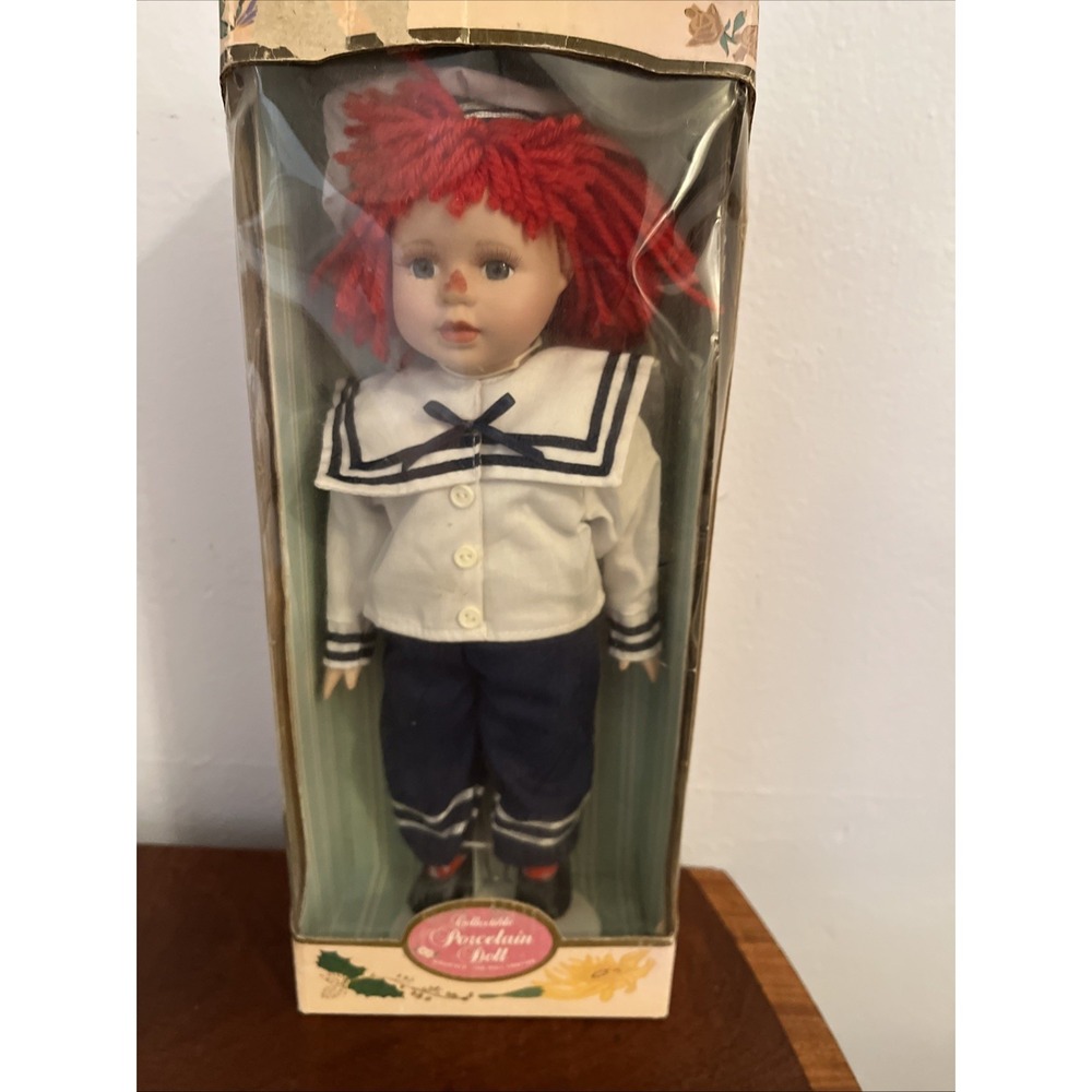 Raggedy Andy Kingstate Collectible Porcelain Doll